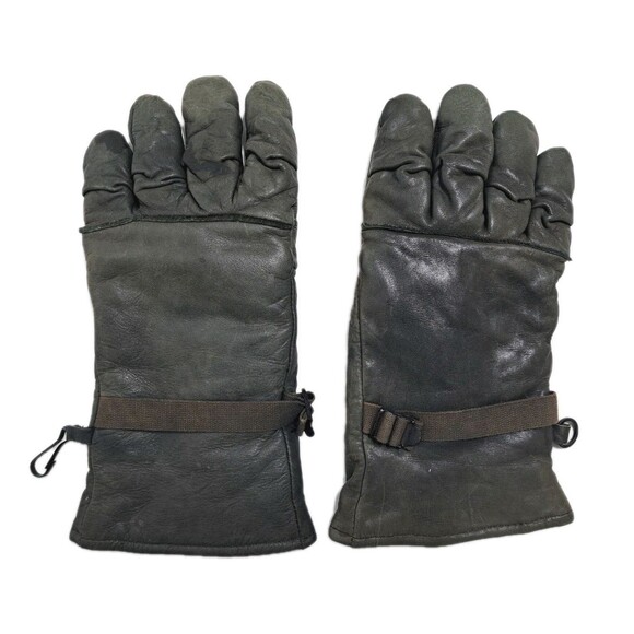 Intermediate Cold Wet Leather Fleece Lined Gloves Men Women Large Army Military - Picture 1 of 3
